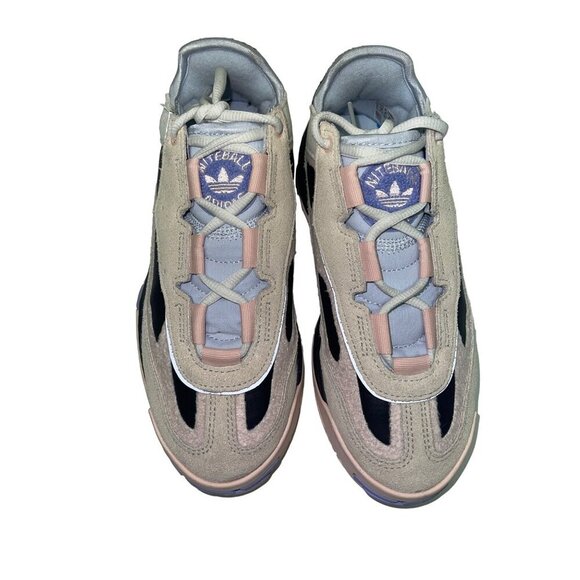 Adidas Women's NITEBALL GX8820 Suede Beige Purple Sneakers Shoes Size 6 - Picture 4 of 10